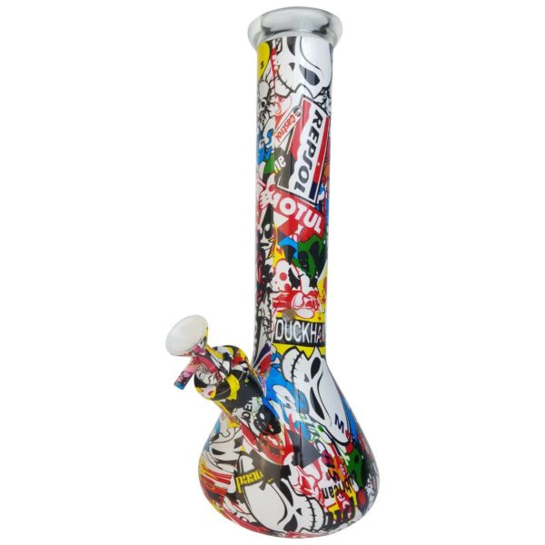 12.5"" Water Transfer Design Beaker Water Pipe - Multiple Designs Available