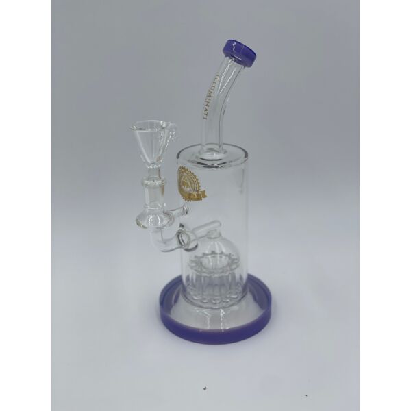 11" Illuminati Glass Bent Can Tree Perc Water Pipe - Colors May Vary