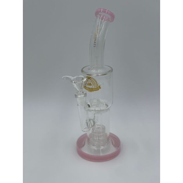 12" Illuminati Glass Double Matrix Perc Water Pipe - Colors May Vary