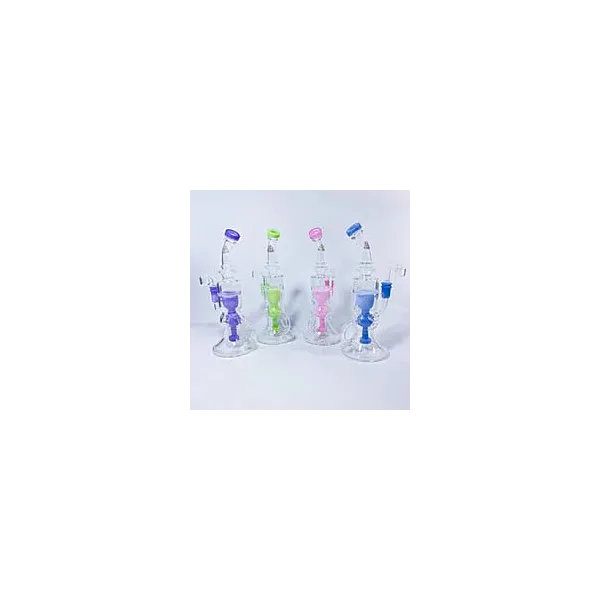 10" Illuminati Glass Fab Torus Klein Water Pipe With Color Accents - Colors May Vary