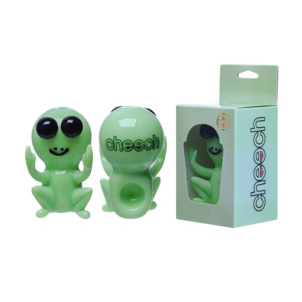 Cheech Glass Alien Man Hand Pipe