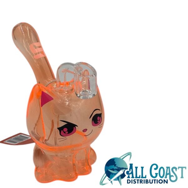 5.5" Glass Kitty Cat Water Pipe With Banger