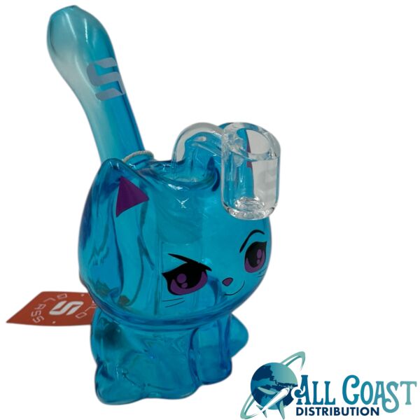 5.5" Glass Kitty Cat Water Pipe With Banger