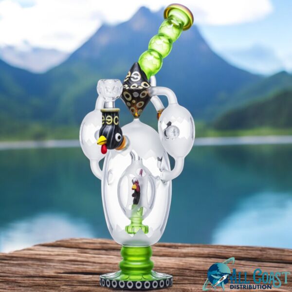 Cheech Glass  Rooster In An Egg  14.5 In Water Pipe
