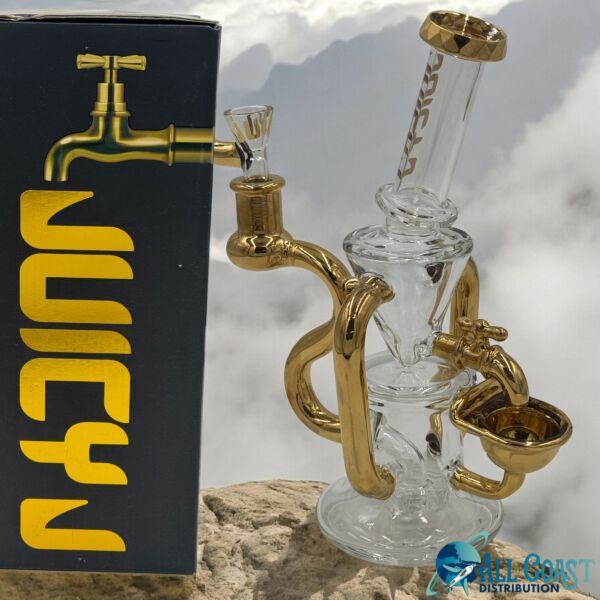 Juicy J Glass 10" Gold Faucet Waterpipe